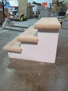 3 Tier Carpeted Steps - 22 inch Height - Perfect for RV or Pets