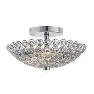 lot 41 image: Lot of  Hampton Bay Barclay 11 in. 2-Light Chrome and Crystal Semi-Flush Mount Customer Returns See Pictures