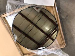 lot 19 image: Home Decorators Collection Extra Large Round Black Classic Accent Mirror (35 in. Diameter)    Customer Returns See Pictures