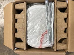 lot 28 image: Homewerks Worldwide 110 CFM Ceiling Mount Bathroom Exhaust Fan with Bluetooth Speakers and LED Light  Customer Returns See Pictures