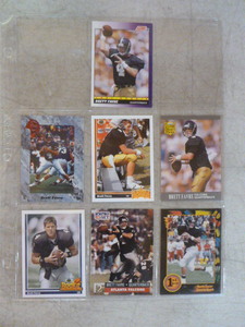 lot 14 image: 7 Different Brett Favre Rookie Cards