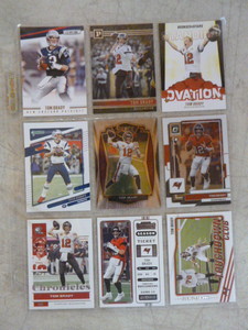 lot 18 image: 9 Different Tom Brady Football Cards