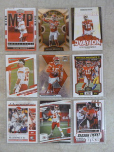 lot 19 image: 9 Different Patrick Mahomes Football Cards