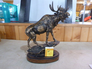 lot 45 image: Home Garden Bronzed Moose Statue