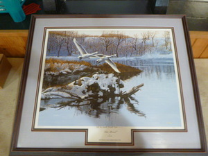 lot 50 image: Late Arrival Framed Print by Al Stelton