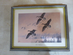 lot 56 image: White-Fronted Geese Framed Print by Maass