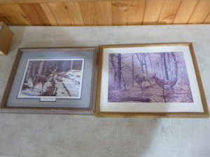 lot 57 image: 2 Framed Deer Prints