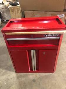 Husky Ready-to-Assemble 24-Gauge Steel 1-Drawer 2-Door Garage Base Cabinet in Red (28 in. W x 32.8 in. H x 18.3 in. D) Customer Returns See Pictures