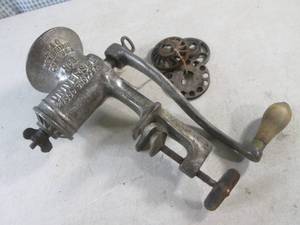 lot 51 image: (BS) Vintage No. 3 Universal Food Chopper with Extra Blades