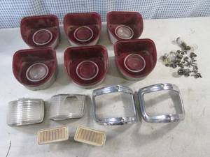 lot 53 image: (EW5) 1960s Chevy Impala Light Lenses with Bulbs and Mounting Hardware