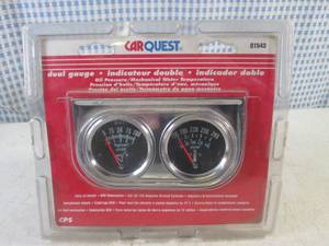 lot 55 image: (H-1) Car Quest Dual Gauge Oil Pressure  Water Temperature