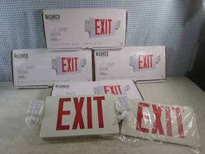 lot 75 image: (A-3) Lot of 4 Sunco LED Exit Signs - New