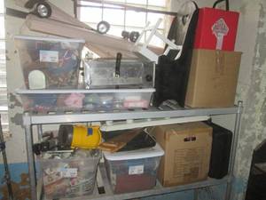 lot 92 image: (BR1) Large Assortment of Misc Full Boxes and Totes and Other Misc (Shelf Not Included)