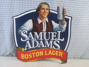 lot 102 image: (FS) Samuel Adams Boston Lager Tin Sign 14 12 x 16 - New