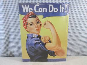 lot 112 image: (FS) We Can Do It Tin Sign - New In Plastic Wrap - 11 12 x 16