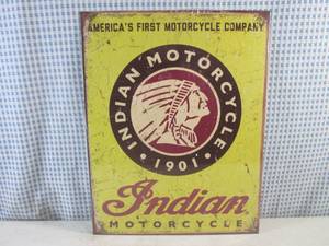 lot 117 image: (FS) Indian Motorcycle Tin Sign - New In Plastic Wrap - 11 12 x 16