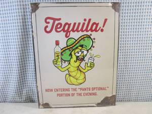 lot 118 image: (FS) Tequila Tin Sign - New In Plastic Wrap - 11 12 x 16
