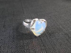 lot 137 image: (CNTR) Opalite Heart Shaped Gemstone Ring