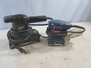 lot 156 image: (CS) Black & Decker Finishing Sander and Ryobi Palm Sander - Both Work