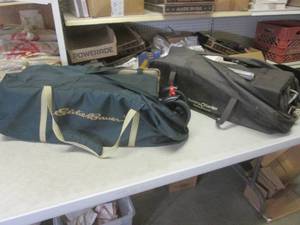 lot 166 image: (EC1) Lot of 2 Portable Folding Play Pens Cribs 1 Eddie Bauer and 1 Baby Trend