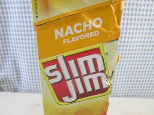 lot 202 image: (B-1) Box of 24 Slim Jim Nacho Smoked Snack Sticks Past Date