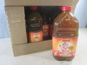 lot 209 image: (C-3) Case of 8 Bottles Peach Sweet Leaf Iced Tea 2 Qt64oz Bottles Past Date