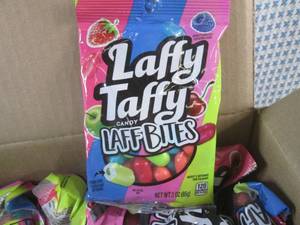 lot 220 image: (B-1) Case of 12 Bags Laffy Taffy Laff Bites Candy Past Date