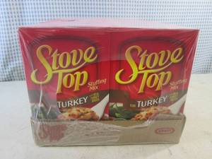 lot 222 image: (C-2) Case of 12 Boxes Stove Top Turky Stuffing Mix Past Date