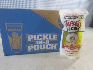 lot 224 image: (B-1) Case of 12 Pickle In A Pouch Jumbo Tapatio Pickles Best by Sept 2024