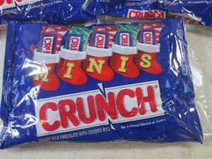 lot 237 image: (B-1) 3 Bags of Crunch Minis Candy Bars Past Date
