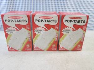 lot 254 image: (B-2) 3 Boxes Frosted Strawberry Pop-Tarts 8 per Box Best by Apr 2024