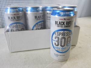 lot 261 image: (C-2) 12 Cans Black Rifle Vanilla Bomb Espresso 300 Triple Shot Arabica Coffee Best by Mar 2024