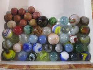 lot 301 image: (CNTR) Mixed Lot of Vintage and Antique Marbles Including Akro, Jabo, Vitro, Master, Peltier and Alleys Plus Some Antique Clay Marbles