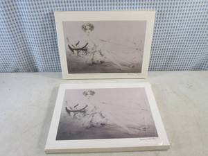 lot 305 image: (BSB) Lot of 200 Louis Icart Summer Breeze Plate Signed Prints - 2 Packs of 100 - 12 12 x 9 12