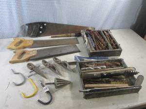 lot 332 image: (D-3) Assorted Saws, Drill Bits Etc...