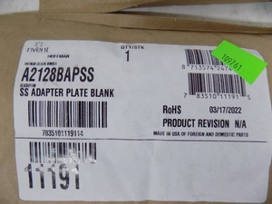 lot 140 image: 4 COUNT -HOFFMAN SS ADAPTER PLATE BLANK A2128BAPSS