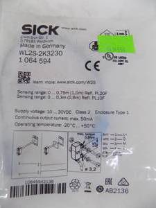 lot 179 image: 3 COUNT - SENSOR, SICK, WL2S-2K3230