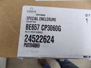 lot 280 image: HOFFMAN #BE657CP3060G SPECIAL ENCLOSURE LARGE PANEL