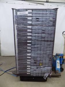 lot 282 image: STORAGE BIN CAROUSEL AND BINS (350 BINS TOTAL) -HAS FORKLIFT POCKETS TO MOVE AROUND