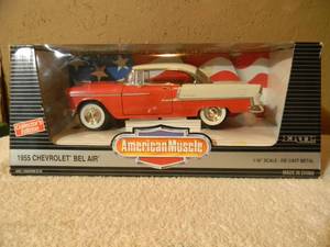 lot 18 image: ERTL, AMERICAN MUSCLE 118 SCALE 1955 CHEVROLET BEL AIR - COLLECTORS EDITION - IN BOX - AWESOME PIECE - SEE PICTURES