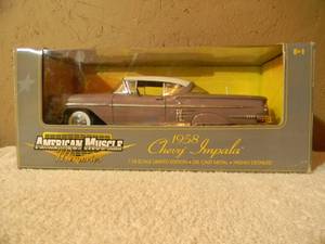lot 19 image: ERTL, AMERICAN MUSCLE Memories 118 SCALE 1958 CHEVY IMPALA - LIMITED EDITION - HIGHLY DETAILED - IN BOX - AWESOME PIECE - SEE PICTURES