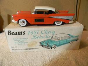 lot 47 image: VINTAGE JIM BEAM 1957 CHEVY BEL AIR DECANTER - NICE - IN BOX - AWESOME PIECE - SEE PICTURES