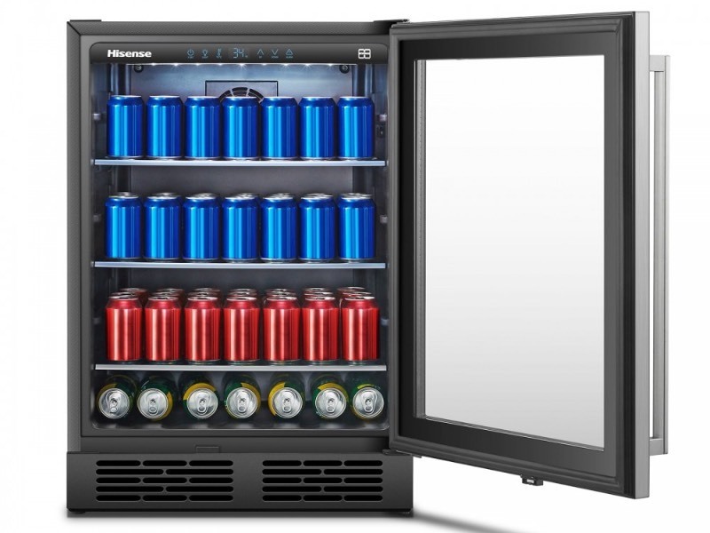 lot 190 image: Hisense Stainless Steel Beverage Cooler Refrigerator