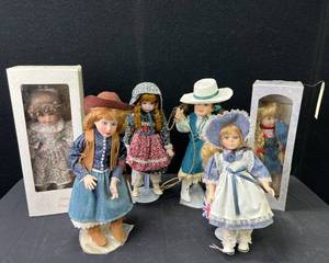 lot 1400 image: Six Assorted Collectable Dolls Lot