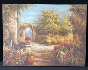 lot 1420 image: Garden Gate Wrapped Canvas