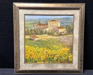 lot 1423 image: Michael Longo, Provencal Village III, Giclee Print W Premium Frame Used
