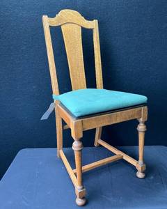 lot 1439 image: Antique Wood Chair Leather Seat