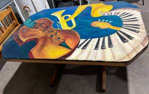 lot 1451 image: Unique Music Solid Wood Table