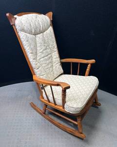 lot 1454 image: Wood Rocking Chair with Snap on Padding