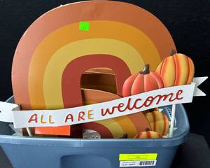 lot 1468 image: 9 New All Are Welcome Yard Signs